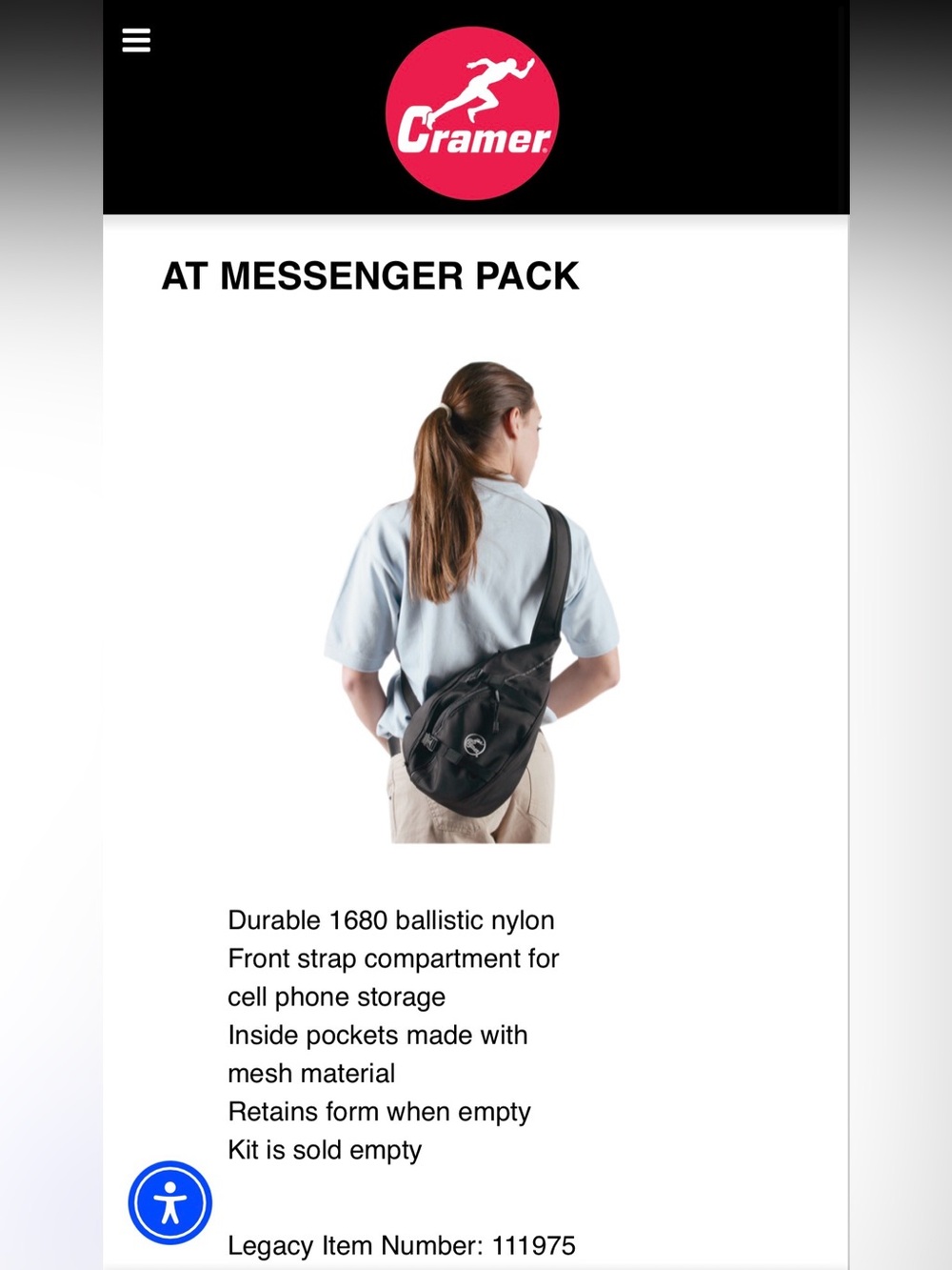 Cramer over the shoulder sling bag